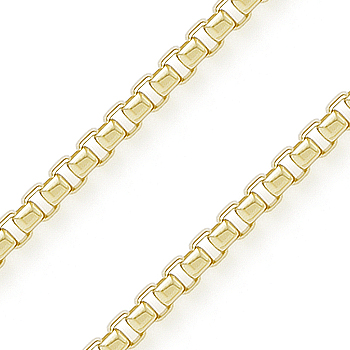 .925 Sterling Silver 14k Yellow Gold Round Box 1.1mm Link Italian Chain ...