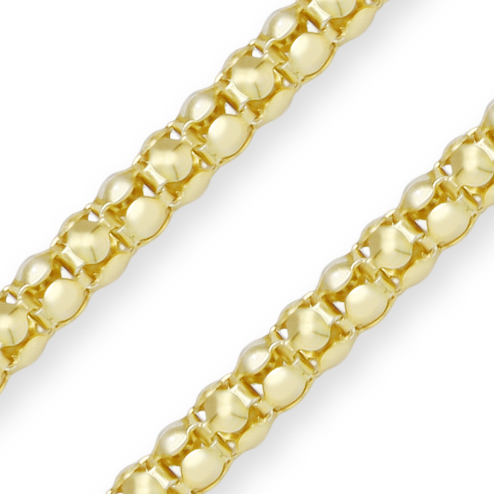 1.4mm Popcorn Link Chain Necklace in 925 Italy Sterling Silver w 14k